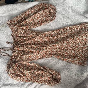 Orange/green floral dress